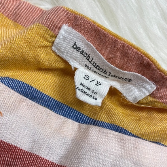 Beachlunchlounge Happy Stripe Zoey Flutter Sleeve Box Neck Top - Picture 12 of 12